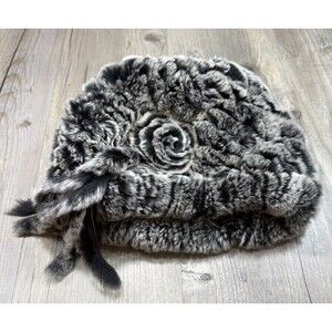 Crown Cap Paul Leinburd Rabbit Full-Fur Hat Winter Cap Ladies Embellished